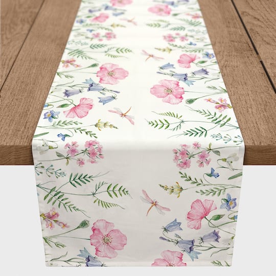 Growing Spring Florals Outdoor Table Runner